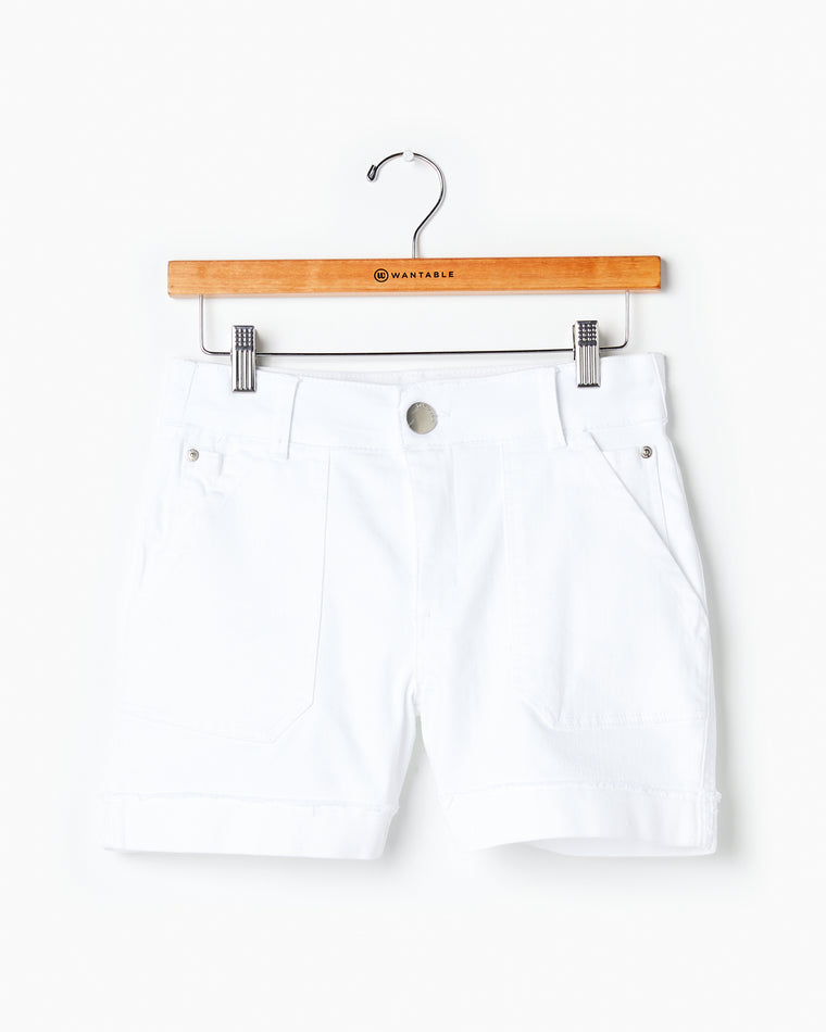 Optic White $|& Democracy Absolution High Rise Short - Hanger Front