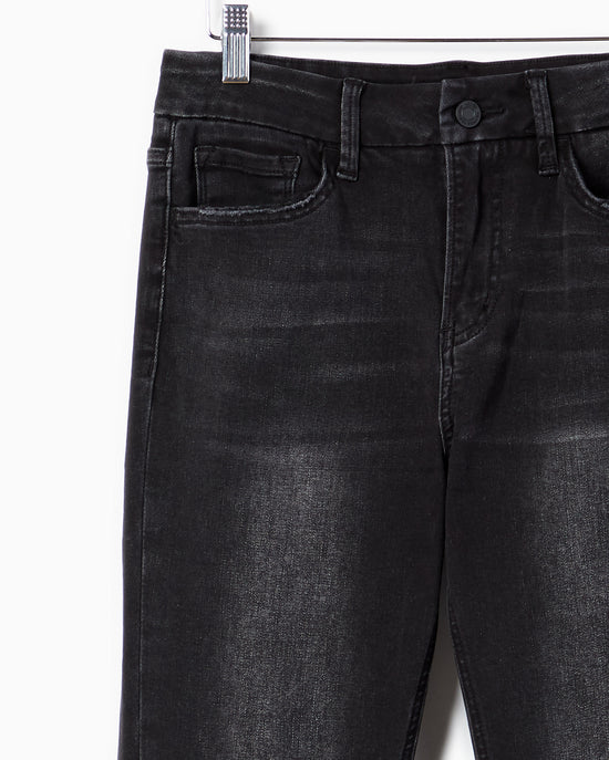 Black $|& Vervet High Rise Mini Ankle Flare Jeans - Hanger Detail
