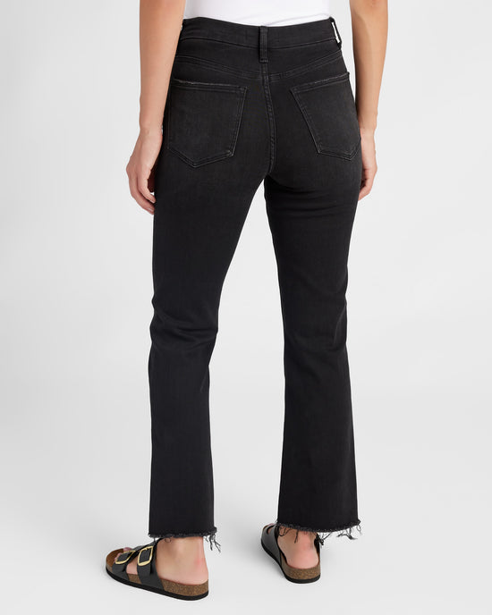 Black $|& Vervet High Rise Mini Ankle Flare Jeans - SOF Back