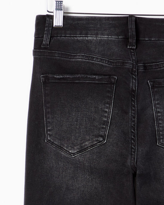 Black $|& Vervet High Rise Mini Ankle Flare Jeans - Hanger Back