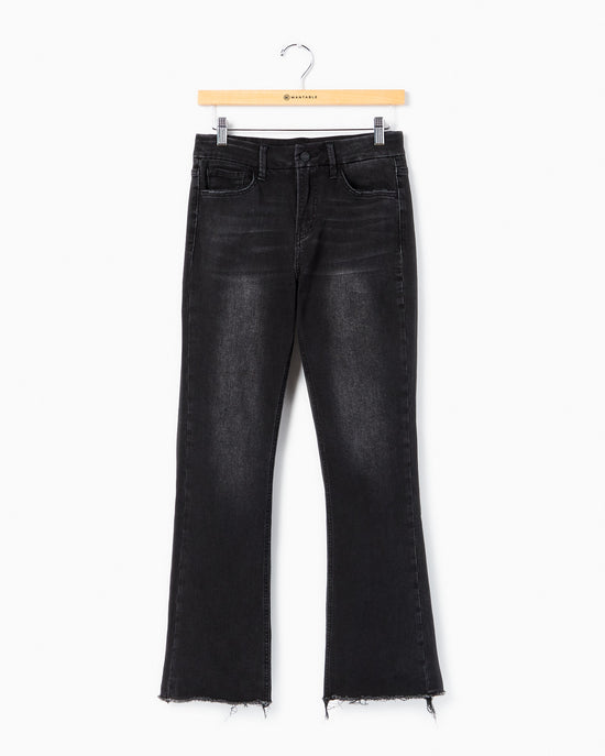 Black $|& Vervet High Rise Mini Ankle Flare Jeans - Hanger Front