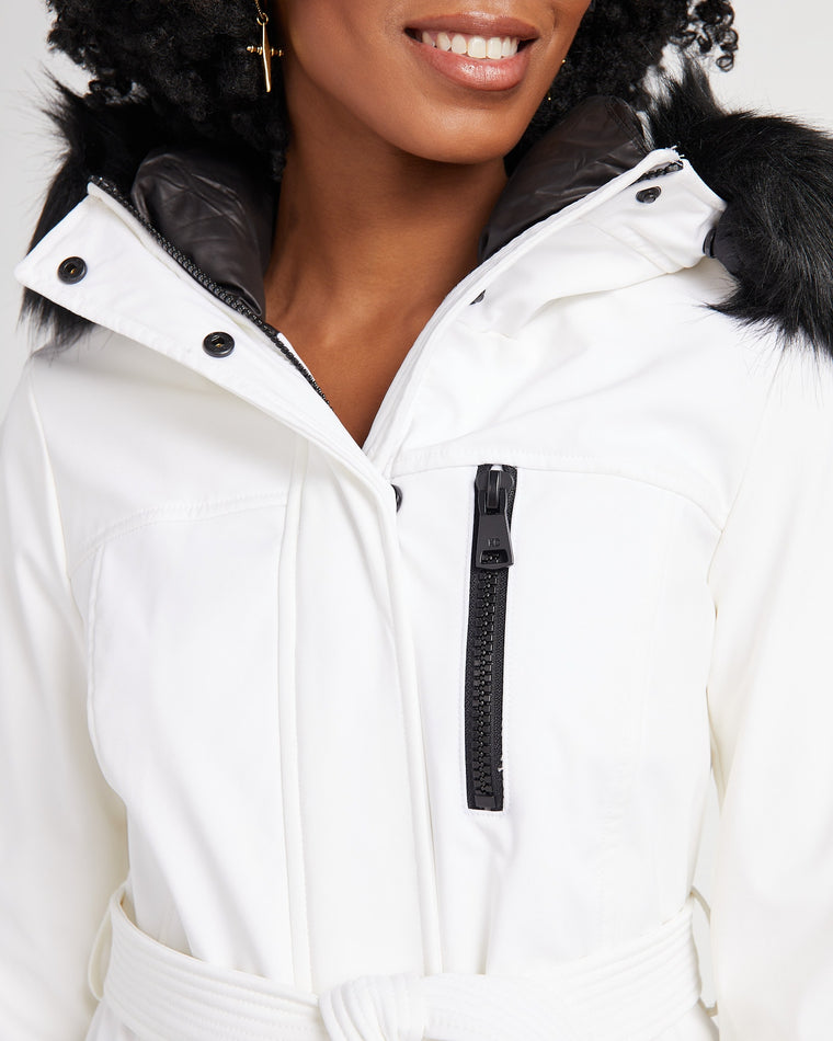 White $|& Kenneth Cole Soft Shell Belted Jacket - SOF Detail