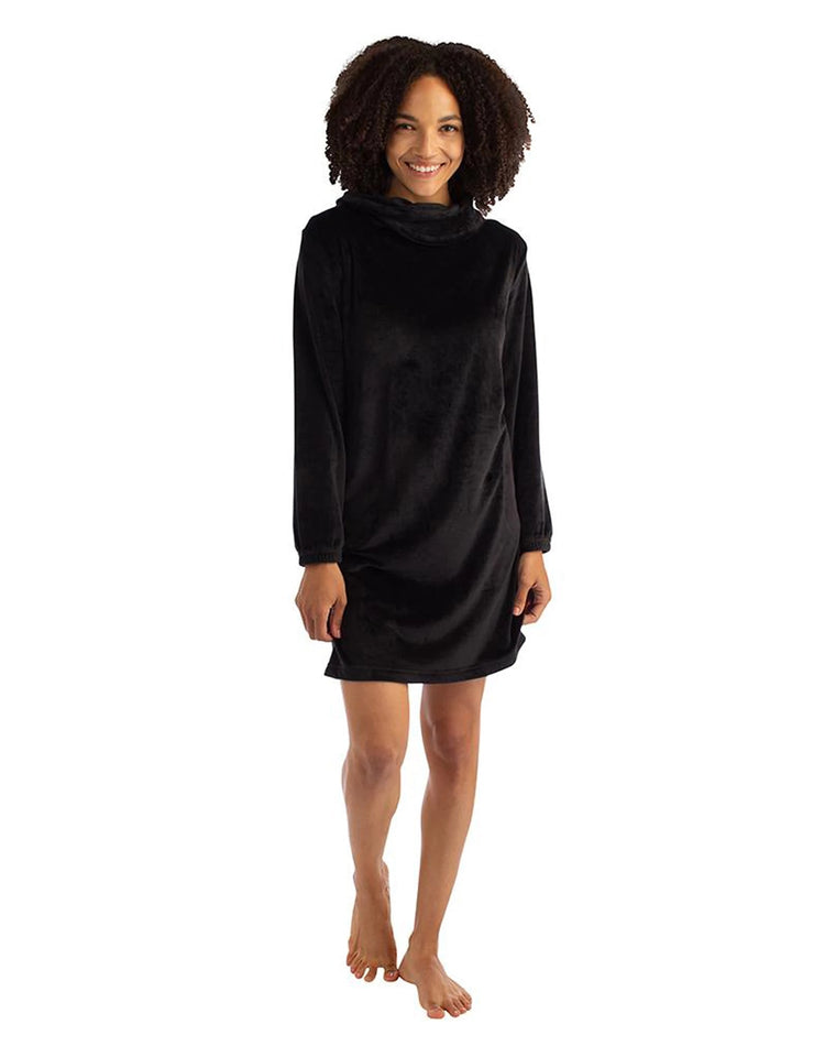 Black $|& Softies 35 Feather Velour Funnel Neck Lounger - UGC On Fig