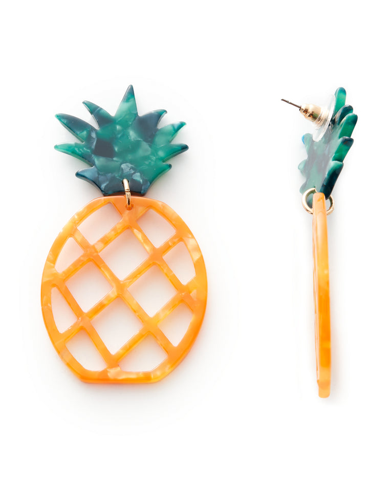 Resin Pineapple Earrings $|& Panacea Resin Pineapple Earrings - Hanger Detail