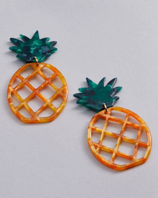 Resin Pineapple Earrings $|& Panacea Resin Pineapple Earrings - Hanger Front