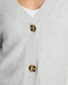 Lt. Heather Grey $|& 525 Adyson Parker Blouson Sleeve V-Neck Cardigan - SOF Full Front