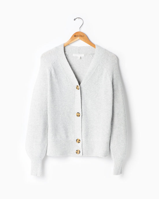 Lt. Heather Grey $|& 525 Adyson Parker Blouson Sleeve V-Neck Cardigan - Hanger Detail
