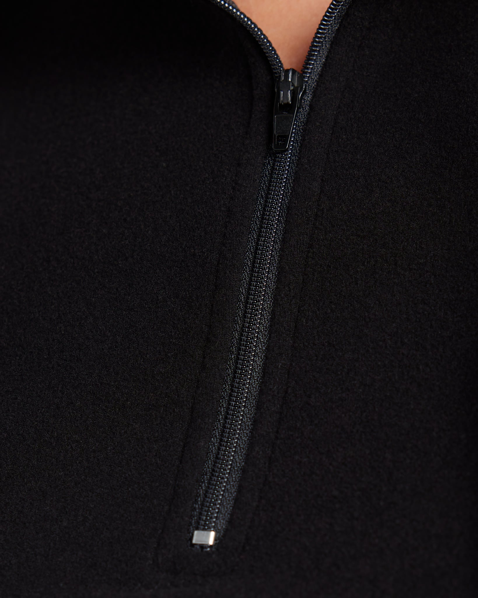 Black $|& Cloud Ten Long Sleeve Half Zip Plush Pullover - SOF Detail