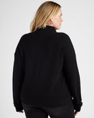Black $|& Cloud Ten Long Sleeve Half Zip Plush Pullover - SOF Back