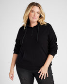 Black $|& Cloud Ten Long Sleeve Half Zip Plush Pullover - SOF Front