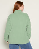 Green $|& Cloud Ten Long Sleeve Half Zip Plush Pullover - SOF Back