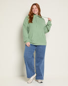 Green $|& Cloud Ten Long Sleeve Half Zip Plush Pullover - UGC On Fig