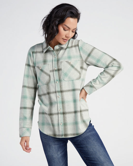 Beige Moss $|& Thread & Supply Lewis Plaid Shirt - SOF Front