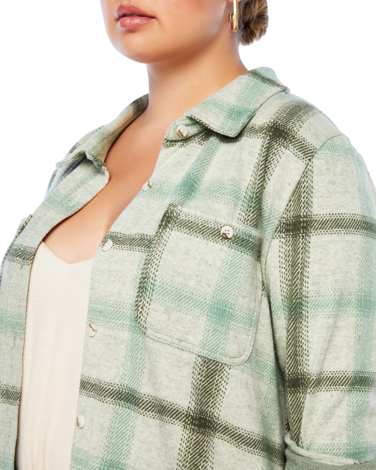 Beige Moss $|& Thread & Supply Lewis Plaid Shirt - SOF Detail
