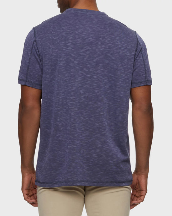 Navy $|& Flag & Anthem Momentum Performance Slub Henley - Hanger Side