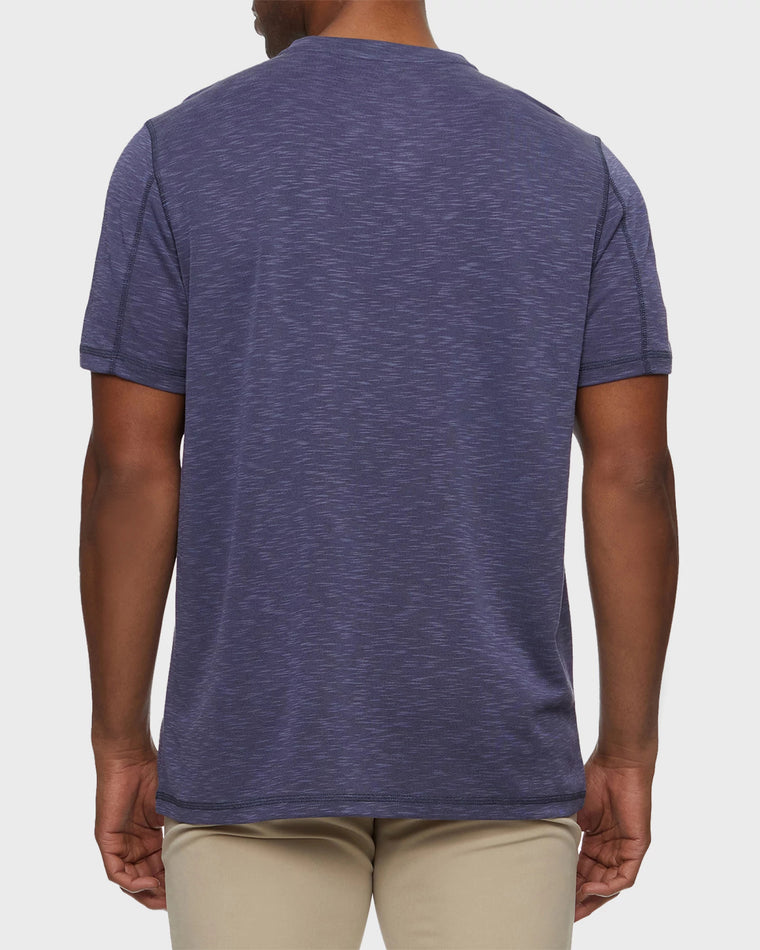 Navy $|& Flag & Anthem Momentum Performance Slub Henley - Hanger Side