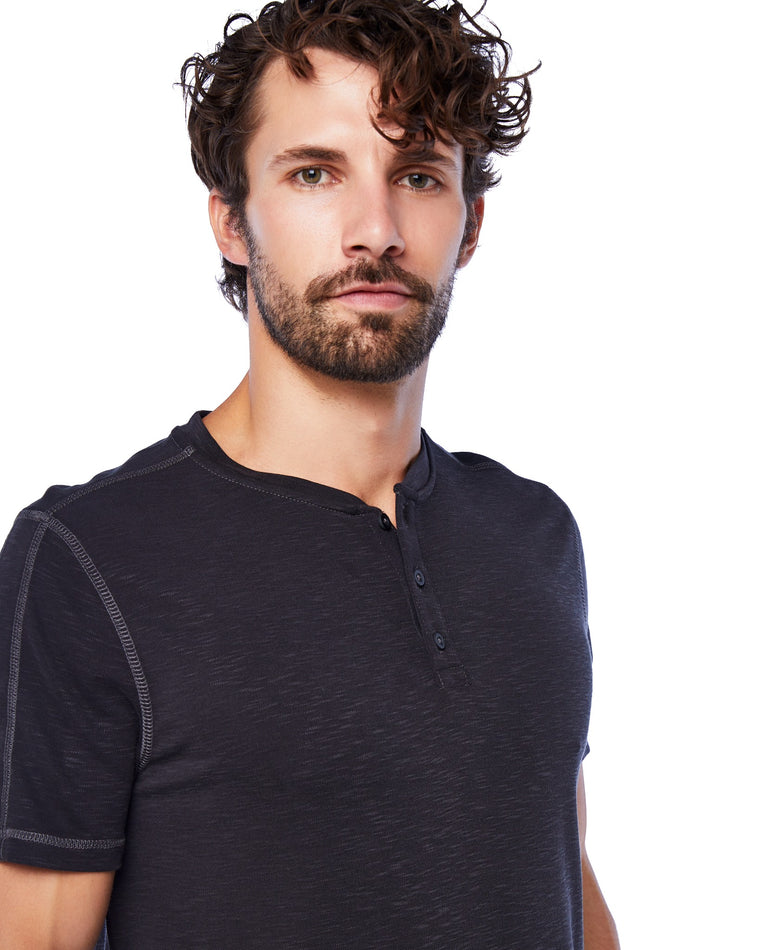 Black $|& Flag & Anthem Momentum Performance Slub Henley - SOF Detail