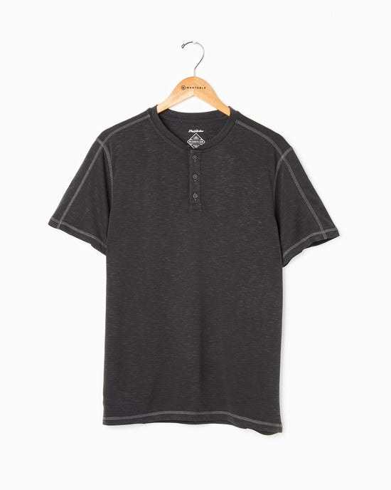 Black $|& Flag & Anthem Momentum Performance Slub Henley - Hanger Front