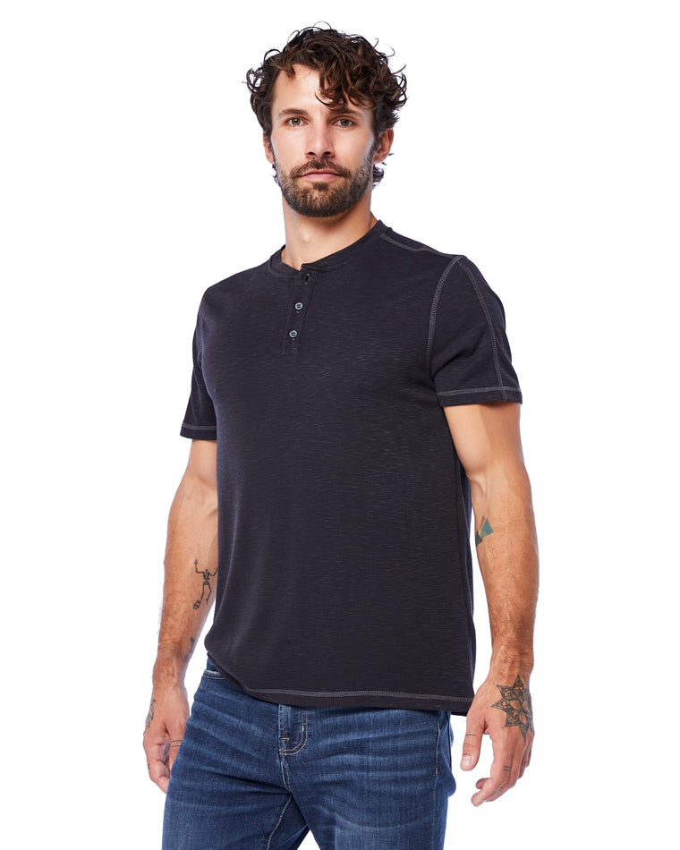 Black $|& Flag & Anthem Momentum Performance Slub Henley - SOF Front