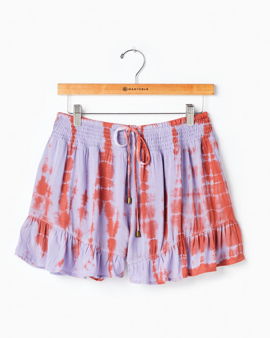 Lilac Multi $|& Kori America Soft Fabric Tie Dye Shorts - Hanger Front