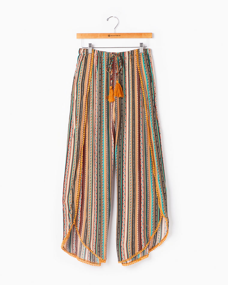 Jade $|& Kori America Printed Side Slit Pants - Hanger Front
