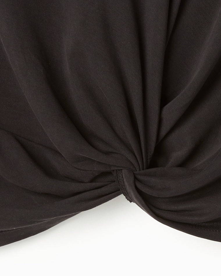 Black $|& Lush Tie Front Knit Tank - Hanger Detail