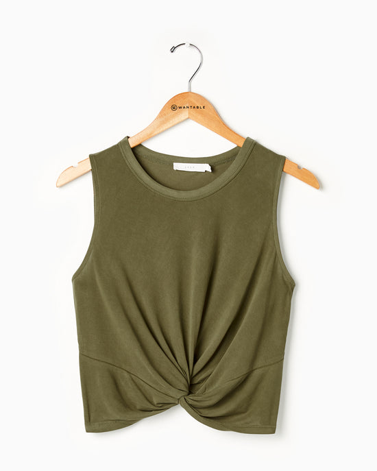 Olive $|& Lush Tie Front Knit Tank - Hanger Front