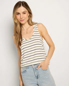 Natural/Nymph/Indin $|& SEAS Surfside Stripe Scoop Tank - SOF Front