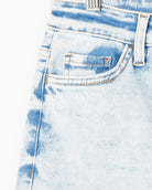 Light Wash $|& Vervet High Rise Mid Length Short - Hanger Detail