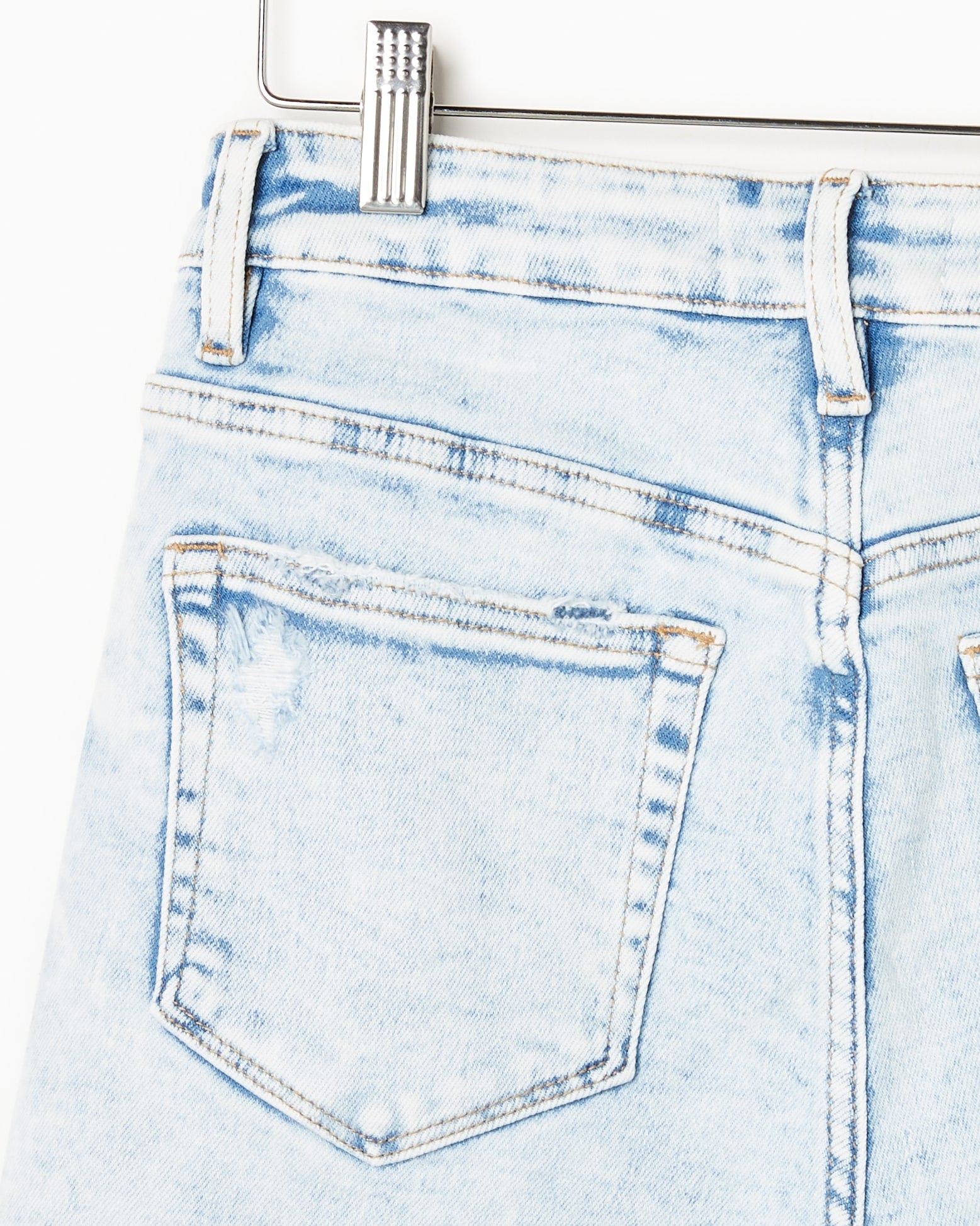 Light Wash $|& Vervet High Rise Mid Length Short - Hanger Back