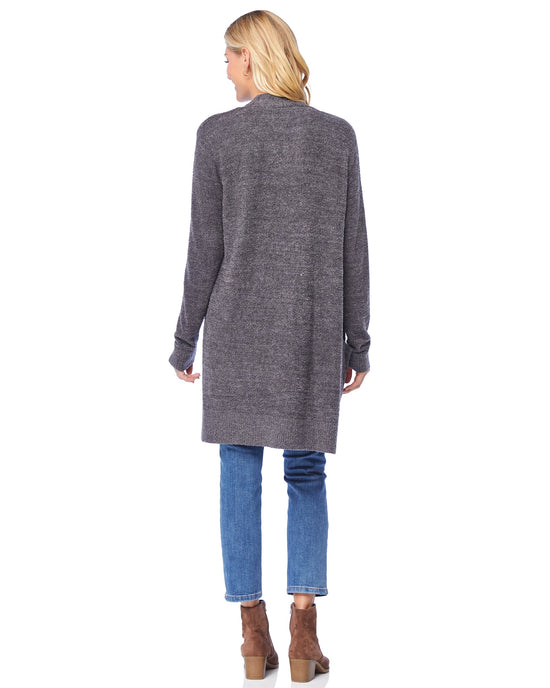 Heather Charcoal $|& Search For Sanity Cozy Cardigan - SOF Back
