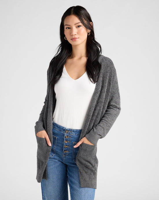 Heather Charcoal $|& Search For Sanity Cozy Cardigan - SOF Front