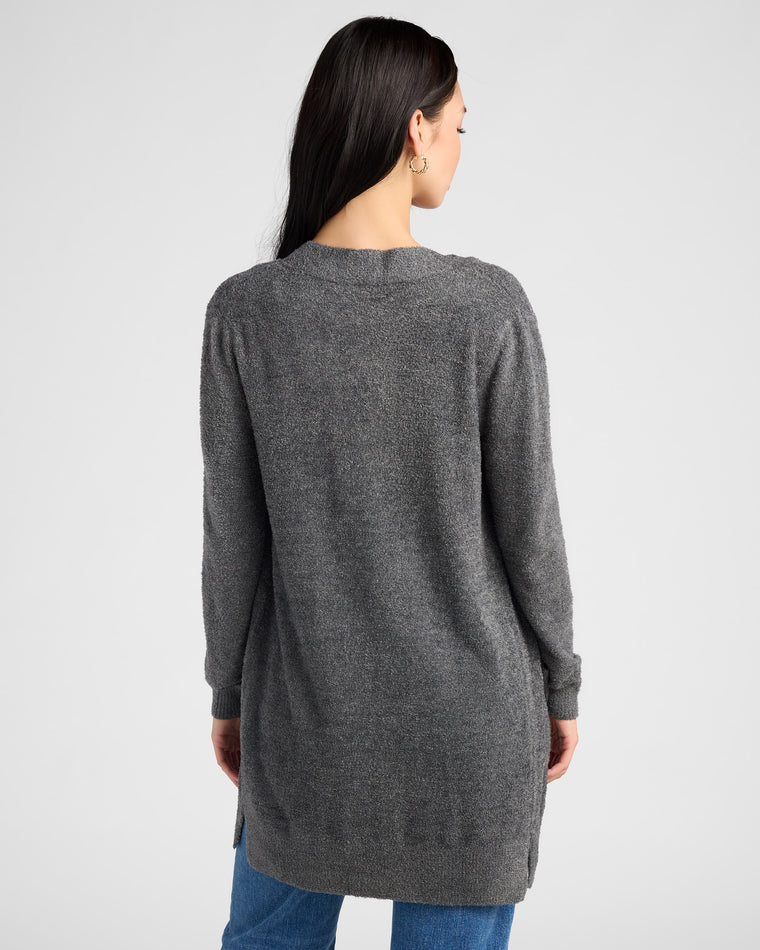 Heather Charcoal $|& Search For Sanity Cozy Cardigan - SOF Back