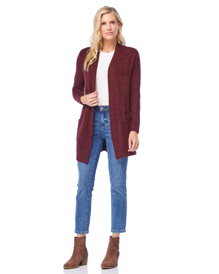 Wine $|& Search For Sanity Cozy Cardigan - SOF Front