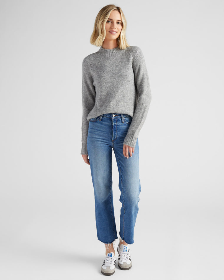 Grey $|& Vigoss Mock Neck Sweater - SOF Full Front