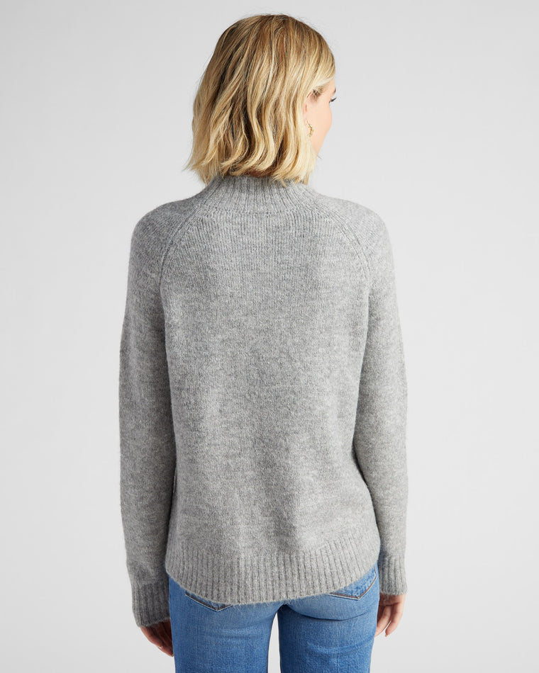 Grey $|& Vigoss Mock Neck Sweater - SOF Back