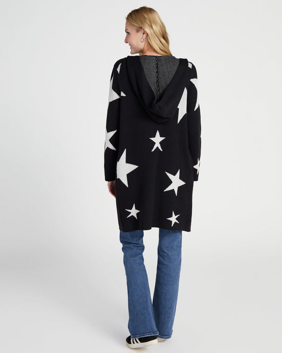 Blk $|& Vigoss Star Print Hooded Cardigan - SOF Back