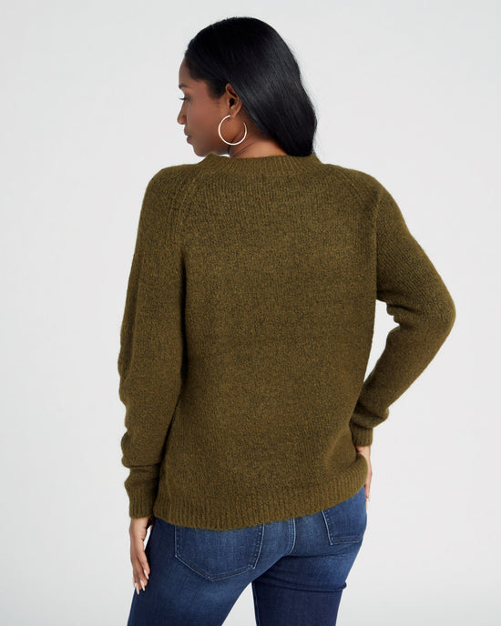 Olive $|& Vigoss Braided Pullover Sweater - SOF Back