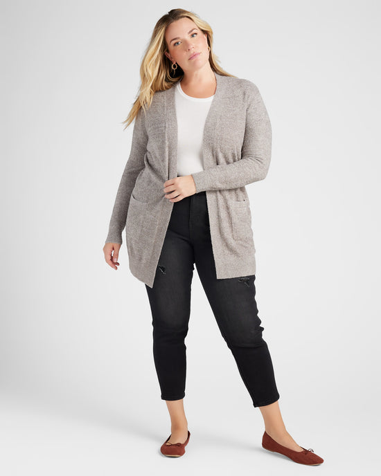 Heather Pewter $|& Search For Sanity Cozy Cardigan - SOF Full Front