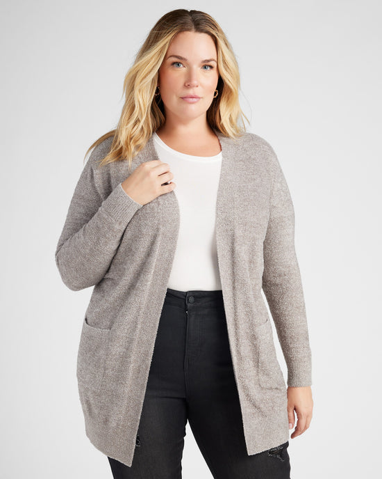 Heather Pewter $|& Search For Sanity Cozy Cardigan - SOF Front