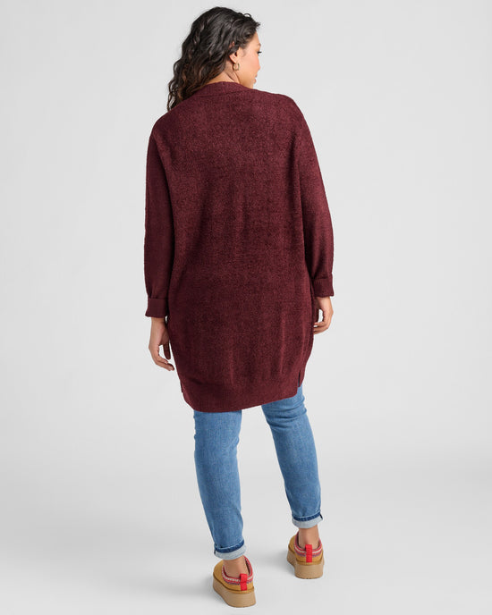 Wine $|& Search For Sanity Cozy Cardigan - SOF Back