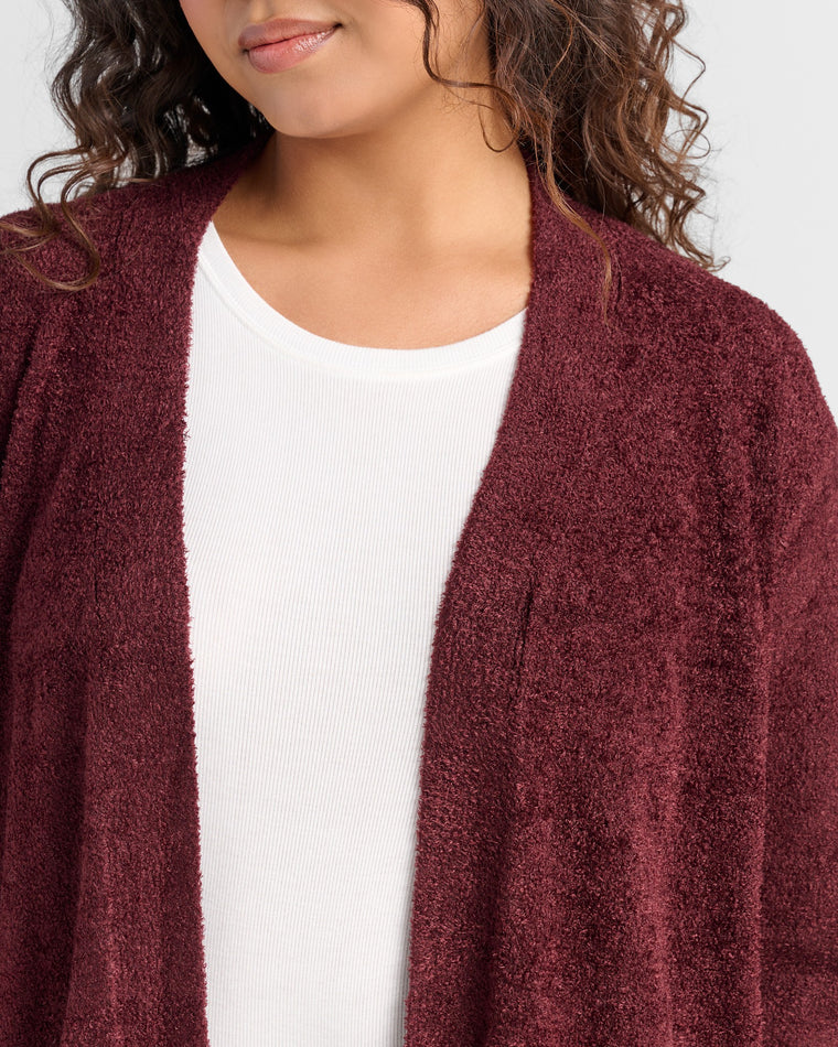 Wine $|& Search For Sanity Cozy Cardigan - SOF Detail