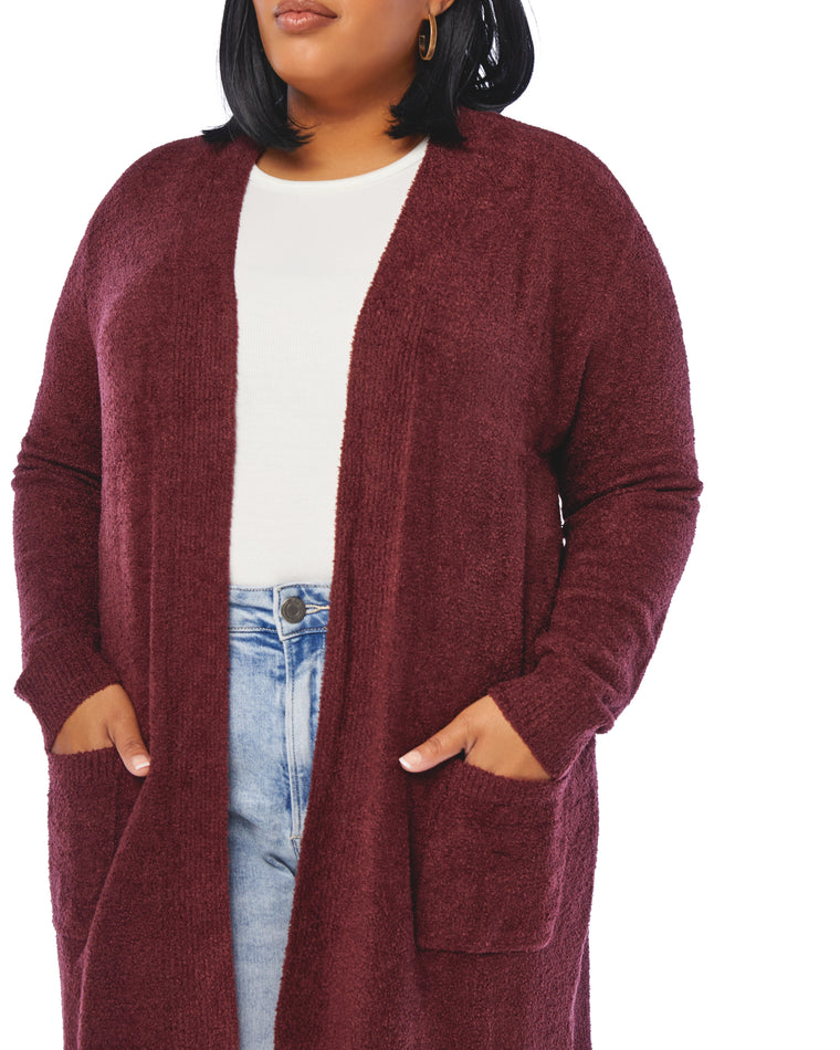 Wine $|& Search For Sanity Cozy Cardigan - SOF Detail