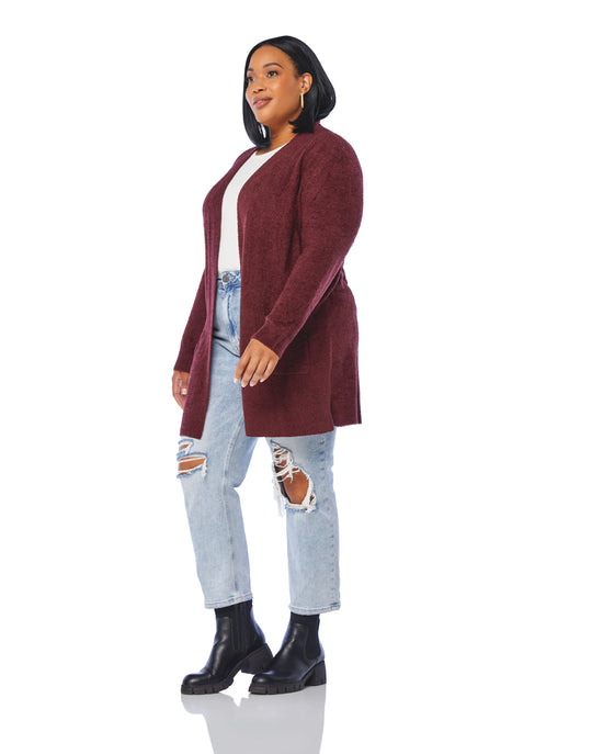 Wine $|& Search For Sanity Cozy Cardigan - SOF Front