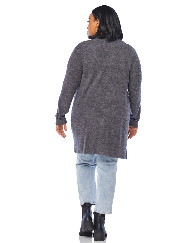 Heather Charcoal $|& Search For Sanity Cozy Cardigan - SOF Back