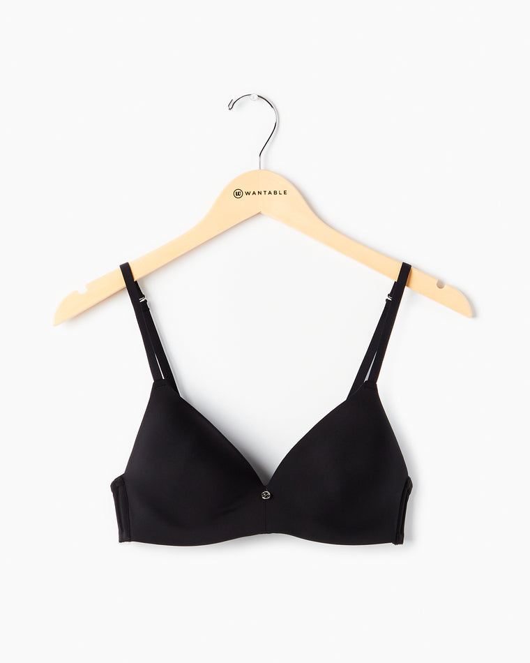 Black $|& Montelle Wire-Free T-Shirt Bra - Hanger Front