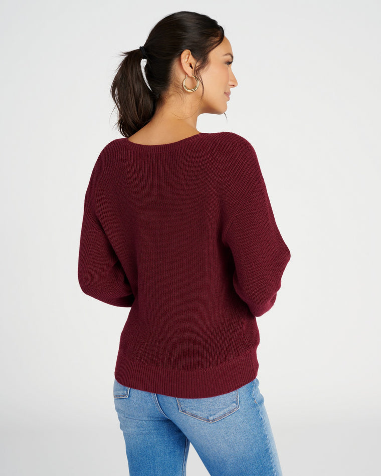 Wine $|& Gentle Fawn Camille Pullover Sweater - SOF Back