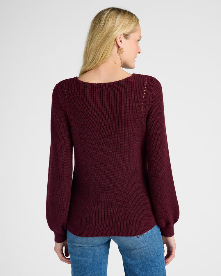 Wine $|& Gentle Fawn Hailey Sweater - SOF Back