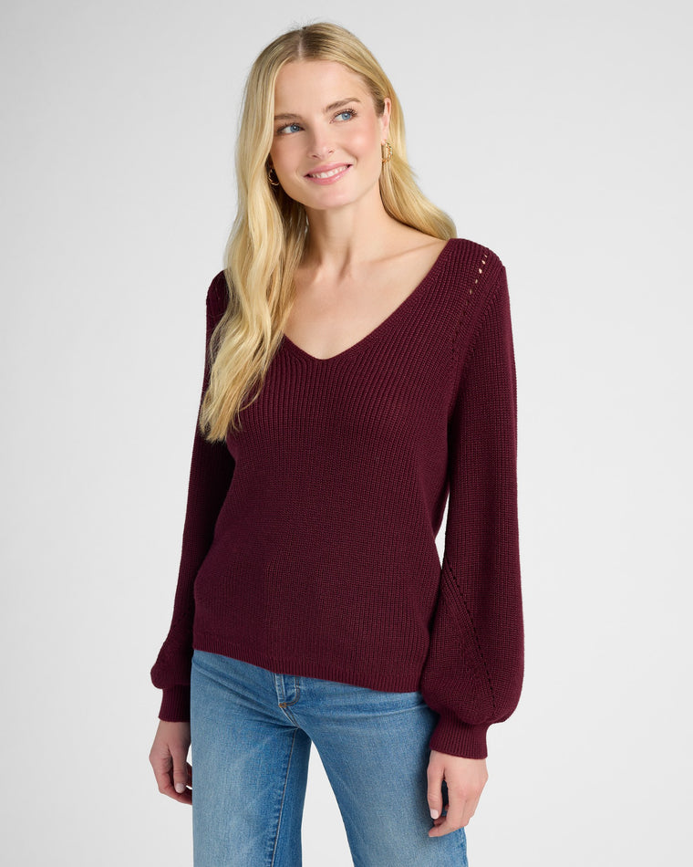 Wine $|& Gentle Fawn Hailey Sweater - SOF Front