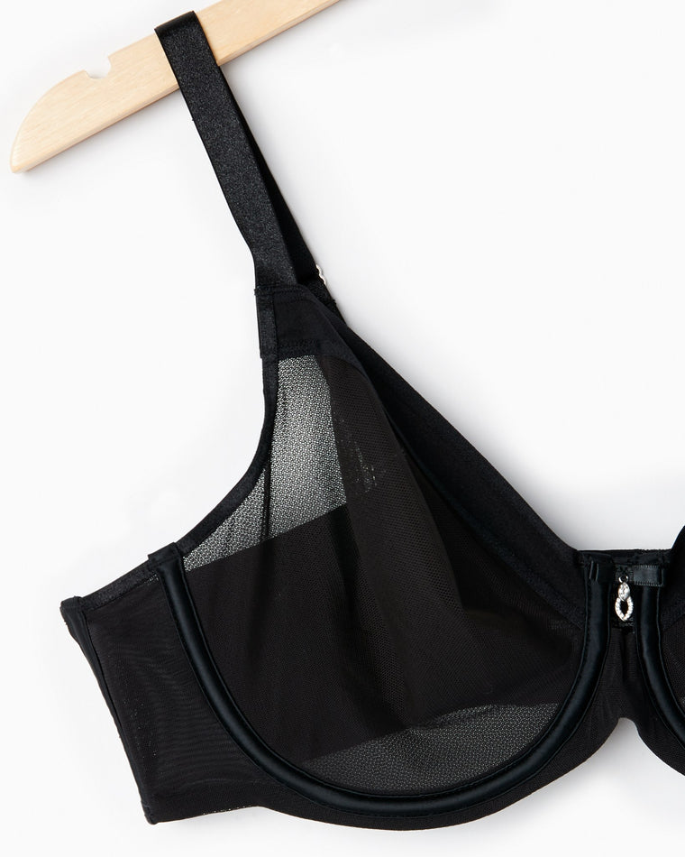 Black Hue $|& Curvy Couture Sheer Mesh Unlined - Hanger Detail